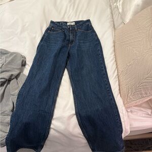 Abercrombie & Fitch Blue Flare Wide Leg Jeans